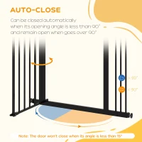 PawHut Metal 74-87cm Wide Adjustable Dog Gate Black(m-5)