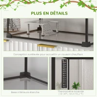 PawHut Boîte à reptiles boîte d'élevage de reptiles habitat de terrarium transparent couvercle coulissant treillis métallique(m-6)