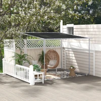 Outsunny 3 x 3(m) Mobile Pergola Kit, Portable Garden Gazebo with Wheels, Sandbags, Steel Frame, UV-Resistant(m-10)
