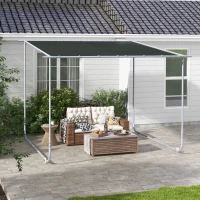 Outsunny 3 x 3(m) Mobile Pergola Kit, Portable Garden Gazebo with Wheels, Sandbags, Steel Frame, UV-Resistant(m-2)