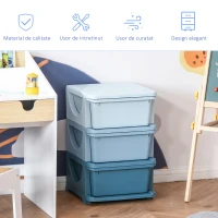 HOMCOM dulap cu 3 sertare, din plastic, 37x37x56.5(m-7)