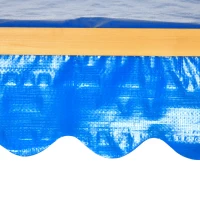 Outsunny Zandbak met Speelhuis en Dak, 133 x 129 x 137,5 cm, Natuur + Blauw(m-9)