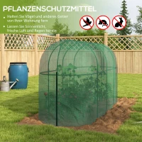 Outsunny Vogelbeschermingsnet, metalen frame, ritssluitingdeur, eenvoudig opzetten en afbreken, 3 x 1 x 1,5 m, groen(m-4)