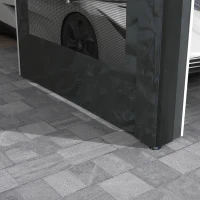 Outsunny Gazebo per Auto e Feste con Altezza Regolabile, 4 Porte e 4 Finestre, 6x3m Grigio Scuro(m-9)