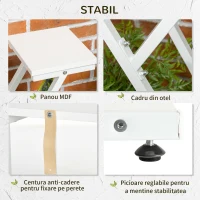 Outsunny Suport Ghivece Colt – Raft 4 Niveluri pentru Plante, Interior/Exterior(m-10)