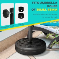 Outsunny 18kg Concrete Umbrella Parasol Base with Rattan Effect 45cm Dia Heavy Duty Parasol Stand for Outdoor Patio Umbrella(m-4)