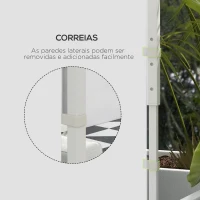 Outsunny Paredes Laterais para Tenda de 2 Painéis 295x195 cm com Janela Enrolável e Porta com Fecho de Correr para Tenda 3x3 m ou 3x6 m Branco(m-7)