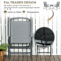 Outsunny Buiten Bistro Meubelset - Tuin Bistro Set - Opvouwbare Bistroset, 53,5 cm x 64 cm x 93 cm, Lichtgrijs(m-4)