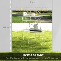 Outsunny Paredes Laterais para Tenda de 2 Painéis 295x195 cm com Janela Enrolável e Porta com Fecho de Correr para Tenda 3x3 m ou 3x6 m Branco(m-5)