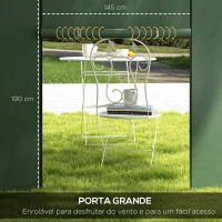 Outsunny Paredes Laterais para Tenda de 2 Painéis 295x195 cm com Janela Enrolável e Porta com Fecho de Correr para Tenda 3x3 m ou 3x6 m Verde(m-5)