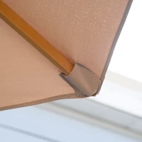 Outsunny 3(m) Garden Umbrella Wooden Parasol 8 Ribs Bamboo Sun Shade Patio Outdoor Umbrella Canopy Khaki(m-10)