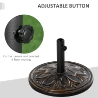 Outsunny 13kg Round Umbrella Base Outdoor Parasol Base Weight Stand Holder for Outdoor Garden Bronze Tone(m-4)