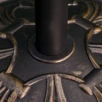 Outsunny 13kg Round Umbrella Base Outdoor Parasol Base Weight Stand Holder for Outdoor Garden Bronze Tone(m-9)