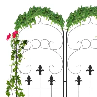 Outsunny Metal Trellis Set of 2, Garden Trellis for Climbing Plants Support Frames, Scrolls Design(m-7)