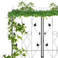 Metal Trellis Set of 2, Garden Trellis for Climbing Plants Support Frames, Leaf Design(m-7)