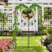 Outsunny Metal Trellis Set of 2, Garden Trellis for Climbing Plants Support Frames, Scrolls Design(m-10)