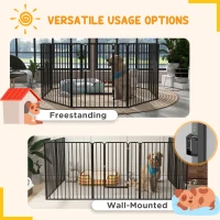 PawHut 100cm 8 Panels Heavy Duty Dog Pen, Pet Playpen for Indoors, Outdoors, Small, Medium, Large Dogs(m-6)