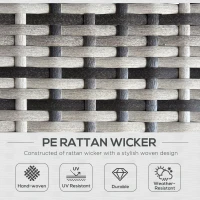 Outsunny Rattan Sun Lounger w/ Storage Tea Table & Footstools, Grey(m-4)