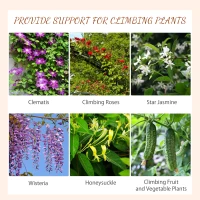 Outsunny Metal Trellis Set of 2, Garden Trellis for Climbing Plants Support Frames, Grid Design(m-4)