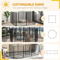 PawHut 100cm 8 Panels Heavy Duty Dog Pen, Pet Playpen for Indoors, Outdoors, Small, Medium, Large Dogs(m-5)