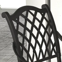 Outsunny 7 Pieces Aluminium Patio Dining Set with Umbrella Hole Black(m-8)