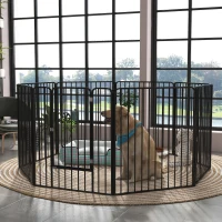 PawHut 100cm 8 Panels Heavy Duty Dog Pen, Pet Playpen for Indoors, Outdoors, Small, Medium, Large Dogs(m-10)