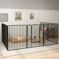PawHut 100cm 8 Panels Heavy Duty Dog Pen, Pet Playpen for Indoors, Outdoors, Small, Medium, Large Dogs(m-2)
