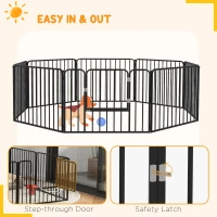 PawHut 60cm 8 Panels Heavy Duty Dog Pen, Pet Playpen for Indoors, Outdoors, Small Dogs(m-7)