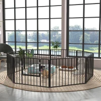 PawHut 60cm 8 Panels Heavy Duty Dog Pen, Pet Playpen for Indoors, Outdoors, Small Dogs(m-10)