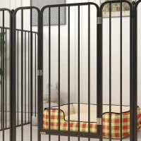 PawHut 100cm 8 Panels Heavy Duty Dog Pen, Pet Playpen for Indoors, Outdoors, Small, Medium, Large Dogs(m-9)
