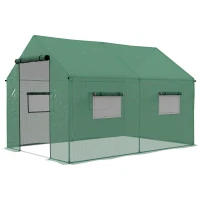Outsunny Polyethylene Walk-in Polytunnel Greenhouse, 2 x 3(m), Green(m-1)