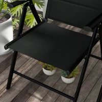 Outsunny Set of Two Padded Garden Chairs - Black(m-9)