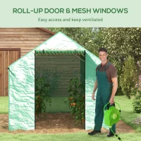 Outsunny Polyethylene Walk-in Polytunnel Greenhouse, 2 x 3(m), Green(m-5)