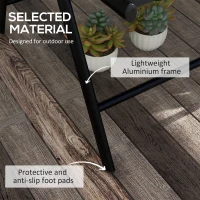 Outsunny Set of Two Padded Garden Chairs - Black(m-5)