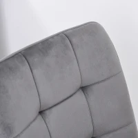 HOMCOM 6er-Set Esszimmerstuhl Polsterstuhl Küchenstuhl mit Samt-Optik Esstisch Samt Metall Grau+Schwarz 45 x 63 x 90 cm(m-8)