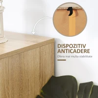 HOMCOM Comodă design stil industrial din Natual Wood și metal negru(m-5)