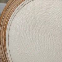 HOMCOM Keukenstoel in Antiek Design, Ademende Bekleding, Linnen Look, Massief Houten Frame, 56 x 54 x 96cm, Crèmewit(m-7)
