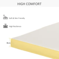 Outsunny Perna pentru Sezlong si Fotoliou Plaja cu Sireturi, Husa Detasabila din Poliester, 188x53x8cm, Alb Crem(m-6)