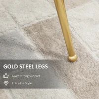 HOMCOM Shell Dining Chairs Set of 2, Upholstered Kitchen Chairs with Gold Metal Legs and Backrest, Velvet Fabric Lounge Leisure Chairs for Living Room, Reception Room, Green(m-4)