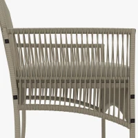 Outsunny Conjunto de Móveis de Jardim de Vime de 4 Peças Móveis de Varanda com 1 Sofá 2 Poltronas e Mesa de Centro Cáqui(m-8)