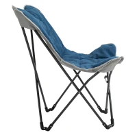 Outsunny Campingstoel, opvouwbaar, lichtgewicht, stalen frame, antislip voeten, blauw, 88 x 74 x 84 cm(m-7)