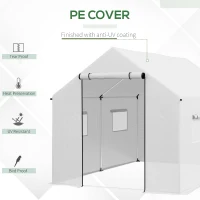 Outsunny Polyethylene Walk-in Polytunnel Greenhouse, 2 x 3(m), White(m-4)