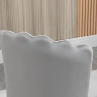 HOMCOM Shell Dining Chairs Set of 2, Upholstered Kitchen Chairs with Gold Metal Legs and Backrest, Velvet Fabric Lounge Leisure Chairs for Living Room, Reception Room, Grey(m-9)