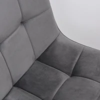 HOMCOM 4er-Set Esszimmerstuhl Polsterstuhl Küchenstuhl mit Samt-Optik Esstisch Samt Metall Grau+Schwarz 45 x 63 x 90 cm(m-6)