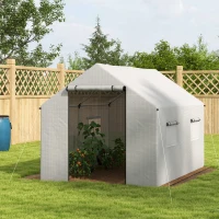Outsunny Polyethylene Walk-in Polytunnel Greenhouse, 2 x 3(m), White(m-10)