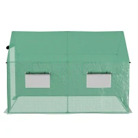 Outsunny Polyethylene Walk-in Polytunnel Greenhouse, 2 x 3(m), Green(m-9)