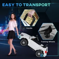 HOMCOM Mașină Electrică pentru Copii, Mercedes GLA Electric pentru Copii 3+ ani, cu Telecomandă, Faruri și Muzică, 100x58x46 cm, Alb(m-7)