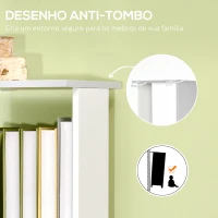 HOMCOM Estante de Livros em Forma de S Estante com 5 Prateleiras Abertas para Sala de Estar Escritório Anti-Tombo 33x28x161cm Branco e Cinza Claro(m-6)