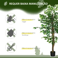 HOMCOM Planta Figueira Artificial com Tronco Realista 150 cm  Vaso e 882 Folhas Decoração para Casa Verde(m-5)