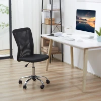 Vinsetto Cadeira de Escritório de Malha Giratória sem Apoio para os Braços com Altura Ajustável Carga 43x58x90-100 cm Preto(m-10)